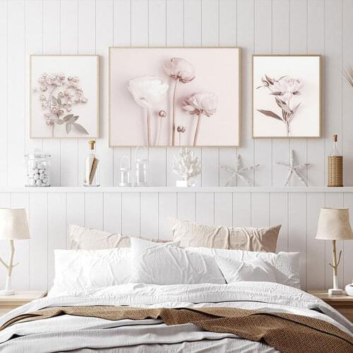 Flower Poster Peony Print Roses Wall Art Floral Art Canvas Painting Wall Picture Scandinavian Wall Art Picture Living Room Decor