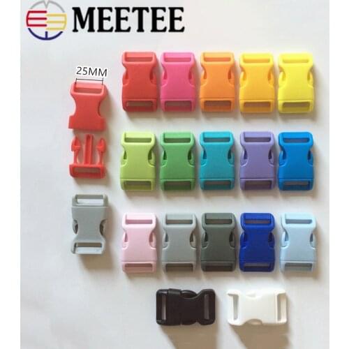 10pcs 25mm Plastic Buckles Curved Side Release Clasp for Pet Collar Rope Bracelet Webbing Belt Buckle Luggage Accessories