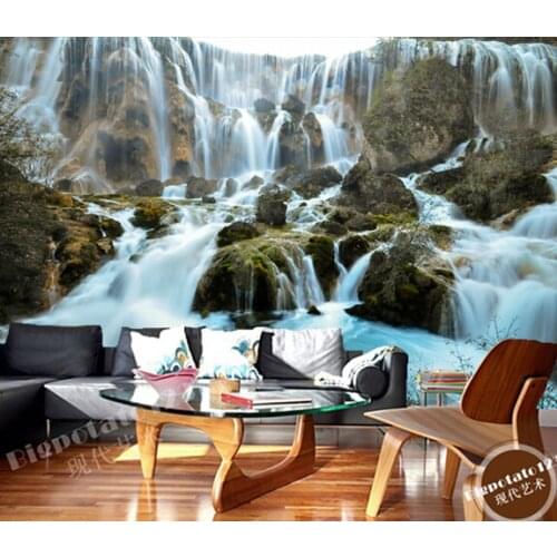 Custom photo wallpaper, 3D waterfall mural for living room bedroom TV backdrop waterproof wallpaper