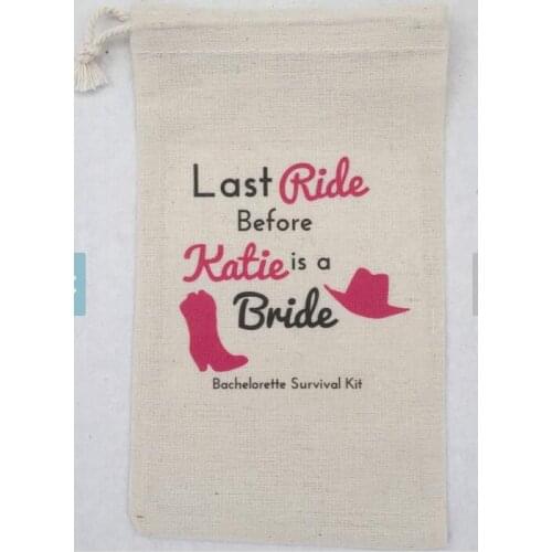 Last Ride Before Bride Bachelorette Hangover recovery Survival Kit wedding favor gift bags bridal shower party Candy pouches