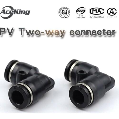 PV High quality plastic L-shaped elbow pv-4 / 6 / 8 / 10 / 12 / 14 / 16 pneumatic gas tube cylinder quick plug connector