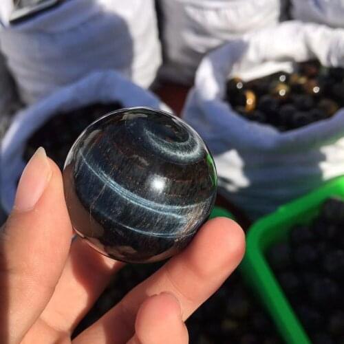 Rare! 100% natural blue tiger eye gemstone quartz crystal sphere reiki healing crystal magic crystal ball for decoration