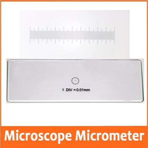 New 0.01mm Microscope Stage Objective Lens Micrometer Glass slide Reticle Measuring Microscope Micrometer Calibration Ruler