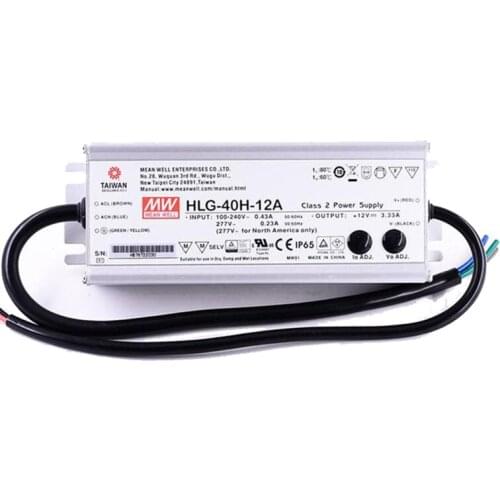 Mean Well HLG-40H Series for Street/high-bay/greenhouse/parking meanwell 40W Constant Voltage Constant Current LED Driver