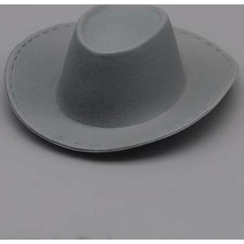 Grey 1/6th plastic Retro round hat western cowboy hat top hat Model For 12" Toy