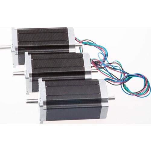 Free Ship US&US Ship 3PCS Nema23 Stepper Motor 23HS9430B 57BYGH 425oz-in 115mm 3A Dual shaft CNC Router Mill Laser Engraving