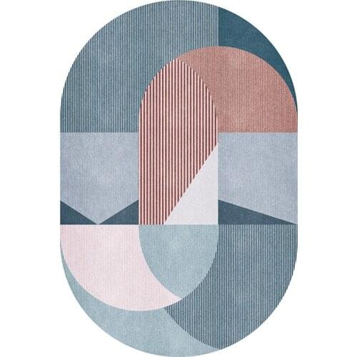 Modern Simple Geometry Carpet And Rug For Home Living Room Oval Large Coffee Table Blanket Floor Mat Yoga Mat Non-Slip Alfombras