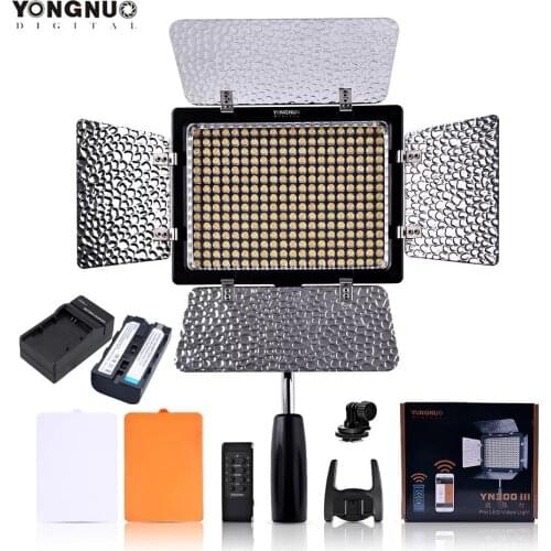 YONGNUO YN300 III YN-300 lIl 3200k-5500K CRI95 Camera Photo LED Video Light Photography lights with NP-F550 Battery & Charger