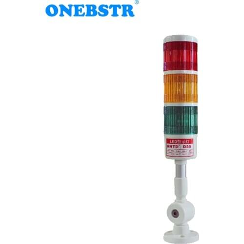 HNTD 24V LED Signal Pilot Light Indicator Warning Lamp TD55 Semaphores 3 Color Fold Type Often Bright Buzzer Free Shipping