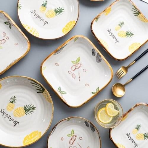 Salad Plate Dinner Dish Cartoon Pattern Steak Plates Home Hotel Ceramic Food Dishes Tray Pasta Restaurant Dish