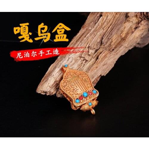 Tibetan Buddhist Goods Imported Nepalese Handicraft 925 Silver and Gold Ten-Phase Free Gawu Box Gift Colored Wire