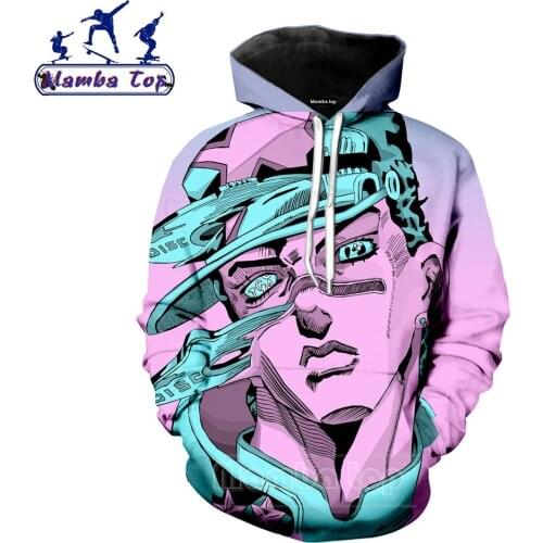 Mamba Top JoJo Bizarre Adventure Hoodies 3D Print Anime Kujo Jotaro Mens Hoody Street Women JOJO Sweatshirt Harajuku Men Hooded
