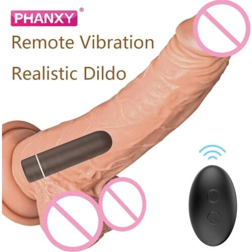 PHANXY Vibrator Dildo Realistic Sex Toys Penis For Women Remote Suction Cup Big Huge Dildo For Men Real Penises For Women