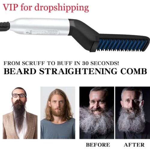Beard Straightener Hair Straighten Straightening Comb Multifunctional Hair Comb Brush Hair Curler Quick Hair Styler for Men