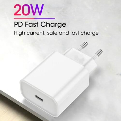 Original 20W PD Fast Charge USB C Type QC 3.0 Charger for iPhone 12 11 Pro X XS XR Phone Charger Xiaomi Samsung Quick Charging