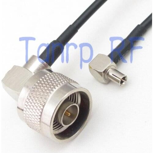 10pcs 6in N male right angle to TS9 male right anlge RF connector adapter 15CM Pigtail coaxial jumper cable RG174 extension cord