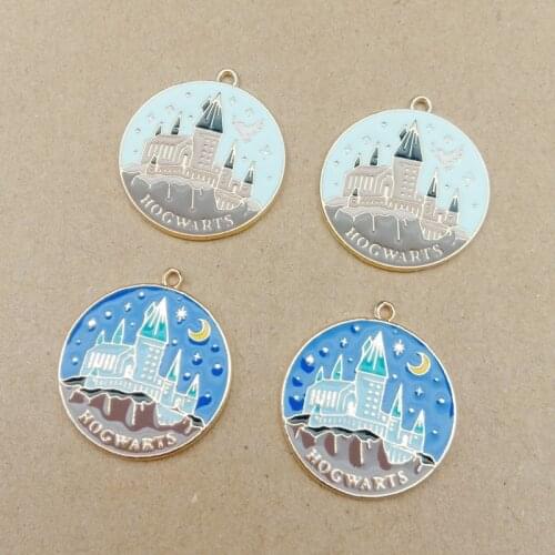 10pcs 24x28mm Metal diy enamel Hogwarts School charms for bracelet/earring/necklace pendants fashion alloy jewelry making