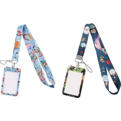 12pcs/lot E2930 Cartoon Little Prince Lanyard Keychain key Badge Mobile Phone Rope Lanyard With Kawaii Card Holder Cover