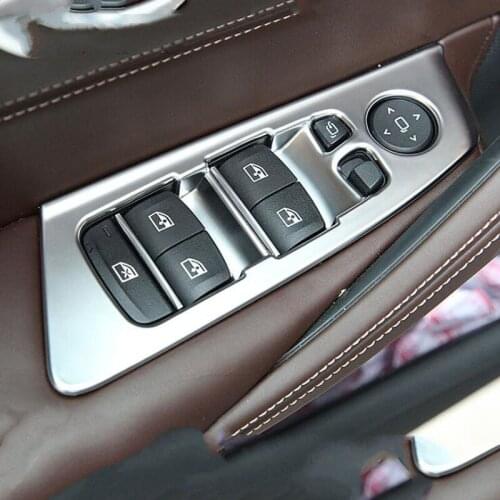 For BMW 5 Series 2018 4PCS ABS Chrome Car Door Armrest Window Glass Lifter Button Frame Cover Trim Car Styling Accessories