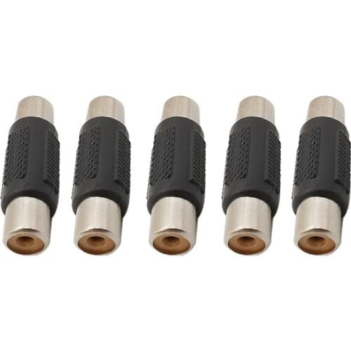 5Pcs RCA Jack Connector RCA Female to Female Socket Coupler Dual AV Video Audio Camera Cable Extension Adapter