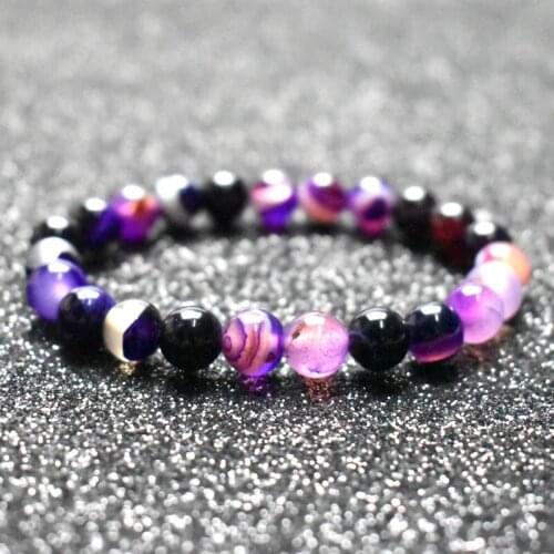 8mm Natural Stone Color Round Beads Bracelet Retro Charm Bracelet Men and Women Beaded Bracelet New Jewelry for Women