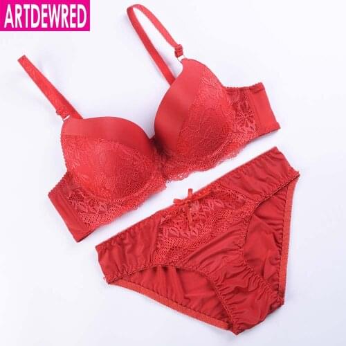 ARTDEWRED Women Sexy plus size Bra Sets Embroidered Lace Bra And Panties Set ABC 36 38 40 42 Sexy Lingerie Set Intimates Suit