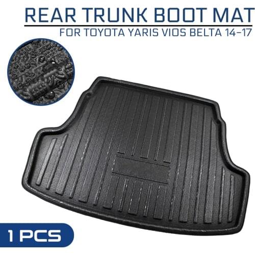 Car Floor Mat Carpet For Toyota Yaris Vios Belta 2014 2015 2016 2017 Rear Trunk Anti-mud Cover