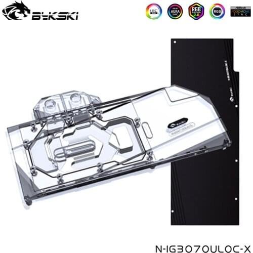 Bykski Watercooler For Colorful iGame Geforce RTX 3070 Advanced OC ,With Back Plate ,Full Cover Water Block, N-IG3070ULOC-X