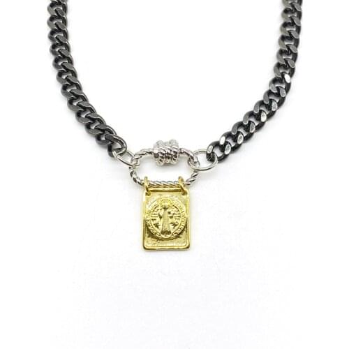 5pcs/lot Religious Cross San Benito Cuban Chain Clasp Chocker Necklace