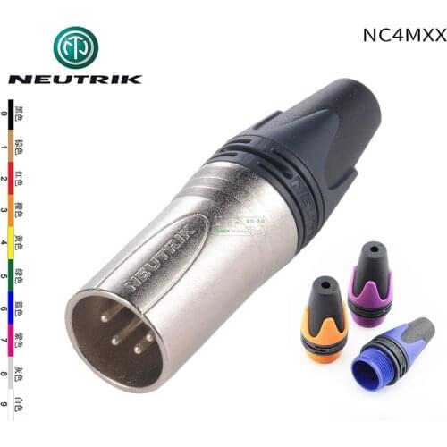 Swiss NEUTRIK NC4MXX four-pin XLR male connector Cannon male plug with color Tail Sleeve