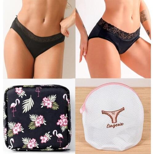 Four-layer Menstrual Briefs+Storage Bag + Cleaning Bag Leak Proof Menstrual Panties Physiological Underwear Women