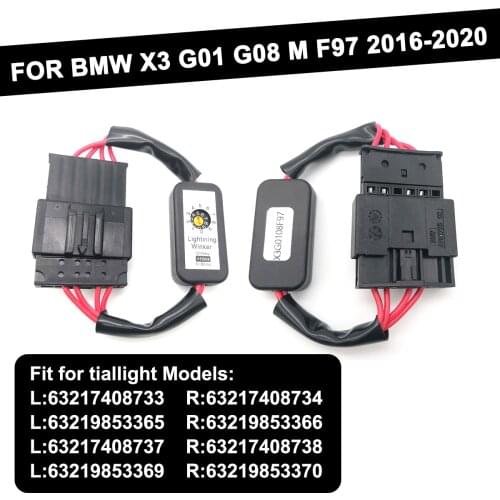 Dynamic Turn Signal Indicator 2Pcs Black LED Taillight Add-on Module Cable Wire Harness For BMW X3 G01 G08 M F97 2016-2020