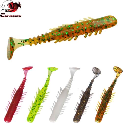 ESFISHING Fishing Lures Soft Bait BUGSY Shad 70mm 2.5g 10pcs Swimbait Iscas Artificiais Pesca Silicone Bait Ice Fishing