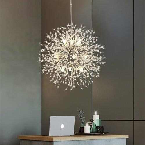 Restaurant clothing barber shop chandelier dandelion crystal chandelier creative personality cloakroom bedroom lamps