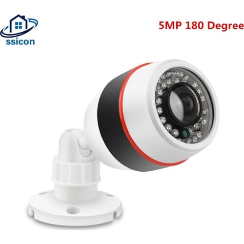 5MP POE IP Camera Outdoor 180 Degree Fisheye Lens Waterproof ONVIF Xmeye Plastic Bullet CCTV Camera