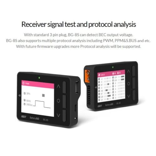ISDT BattGo BG-8S Battery Meter, LCD Display Digital Battery Capacity Checker Battery Balancer Battery Tester for LiPo/Life etc