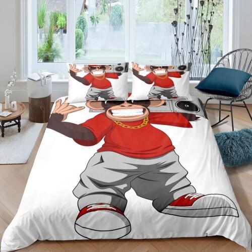 Animal Rapper Printed 3D Cartoon Bedding Set Duvet Cover Pillowcase Adult Single Twin Double Queen King Size Home Textiles