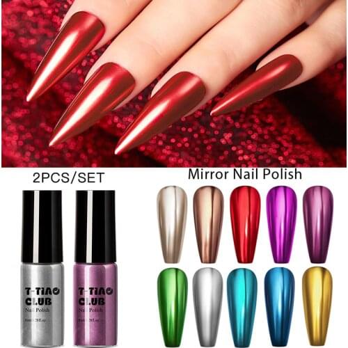 T-TIAO COUB 8ml Metallic Matte Pearl Nail Polish Set Gold Silver Pink Mirror Effect Nail Art Polish Varnish Manicure DIY Design
