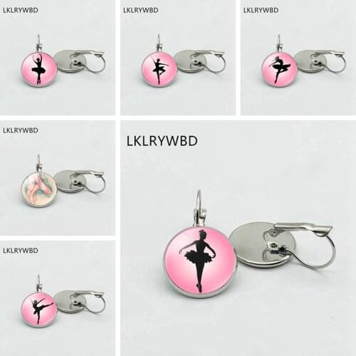LKLRYWBD / Pink Simple Ballet Theme Earrings Ear Hook Ballet Girl Birthday Gift Earrings Best Gift