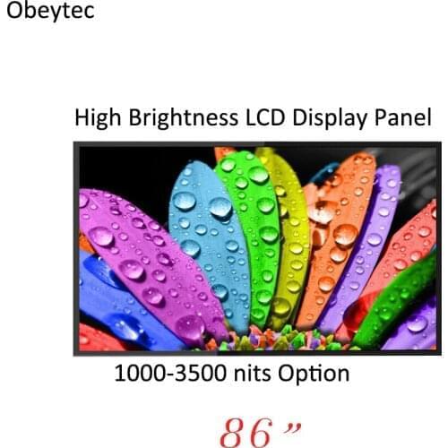 Obeycrop High Quality FHD & high Brightness 1500nits TFT panel, 86 " outdoor use lcd screen module for industrial