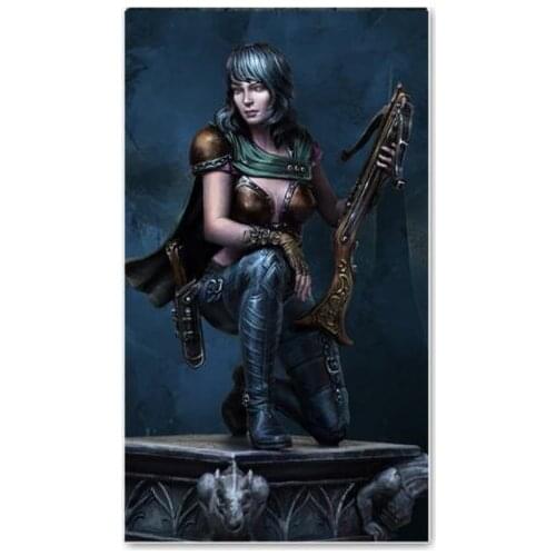 New Unassembled 1/24 75mm woman with Crossbow 75mm Resin Kit DIY Toys Unpainted resin model