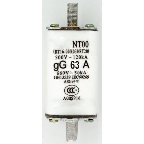 NT00 63A blade ceramic fuse link RT16-00 RO30