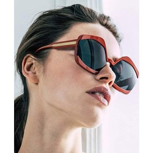 Fashion Luxury Brand Irregular Sunglasses For Women Vintage Gradient Ferrule Elegant Sun Glasses Female Uv400 Shades Black Red