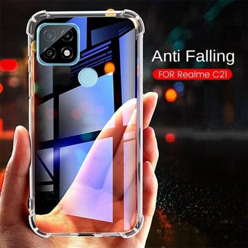 Covers on realmi c21 case airbag clear protect shell for realmec21 relme realme real me c21 c 21 soft silicone shockproof coque