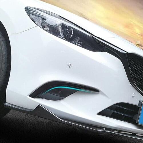 For 2PCS Front Fog Lamp Frame Mazda 6 2016 2017 2018 Bumper Reflector Fog Light Cover Trim Strip ABS Mazda6 Refit Auto Parts M6
