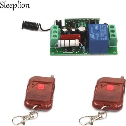 Sleeplion AC 220V 10A Relay 1CH RF wireless Remote Control Switch 2 Transmitter+ Receiver Lamp Light Accessories 315MHz 433MHz