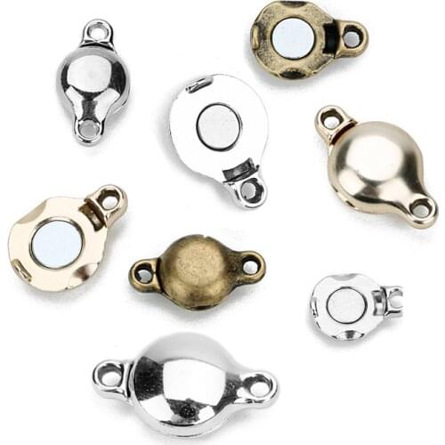 SAUVOO 10pcs/lot 8x14mm 12x20mm Strong Magnetic Clasps For Bracelet Buckle Connectors End Caps For DIY Jewelry Making