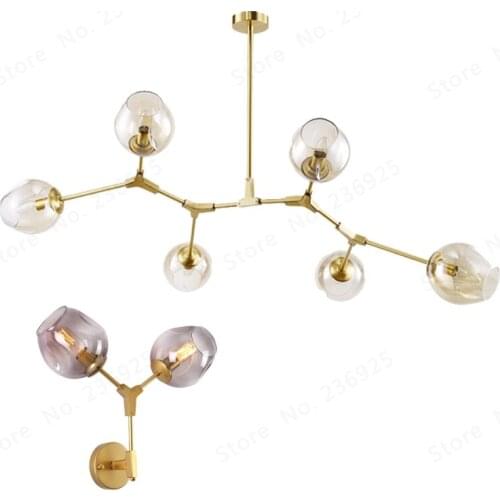 GZMJ Nordic Modern Pendant Ball Lights Glass Pedant Lamps Chandelier Light 3/5/6/7/8/9 Heads Bar Dining Room Kitchen Garden Loft