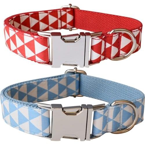 Triangle Fashion Dog Collar Personalized Engraved Pet Name Pecial Handmade Soft Para Perros Pet Accessories