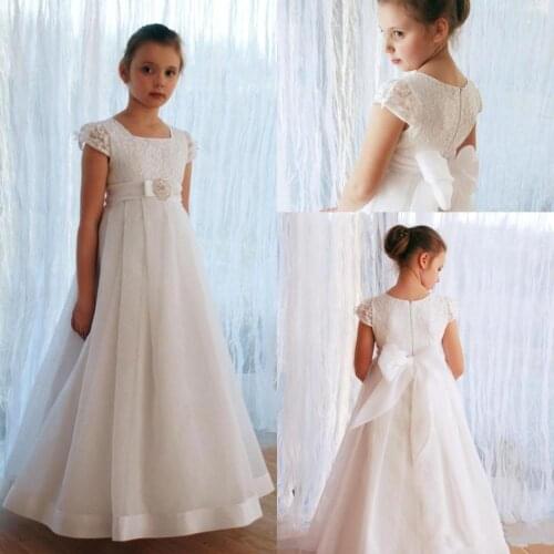 Vintage Flower Girls Dresses A Line Girls Chiffon First Communion Dresses Children Girls Dresses For Wedding Bridal Girls Dress